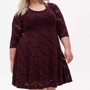 Torrid Mini Lace Fluted Dress